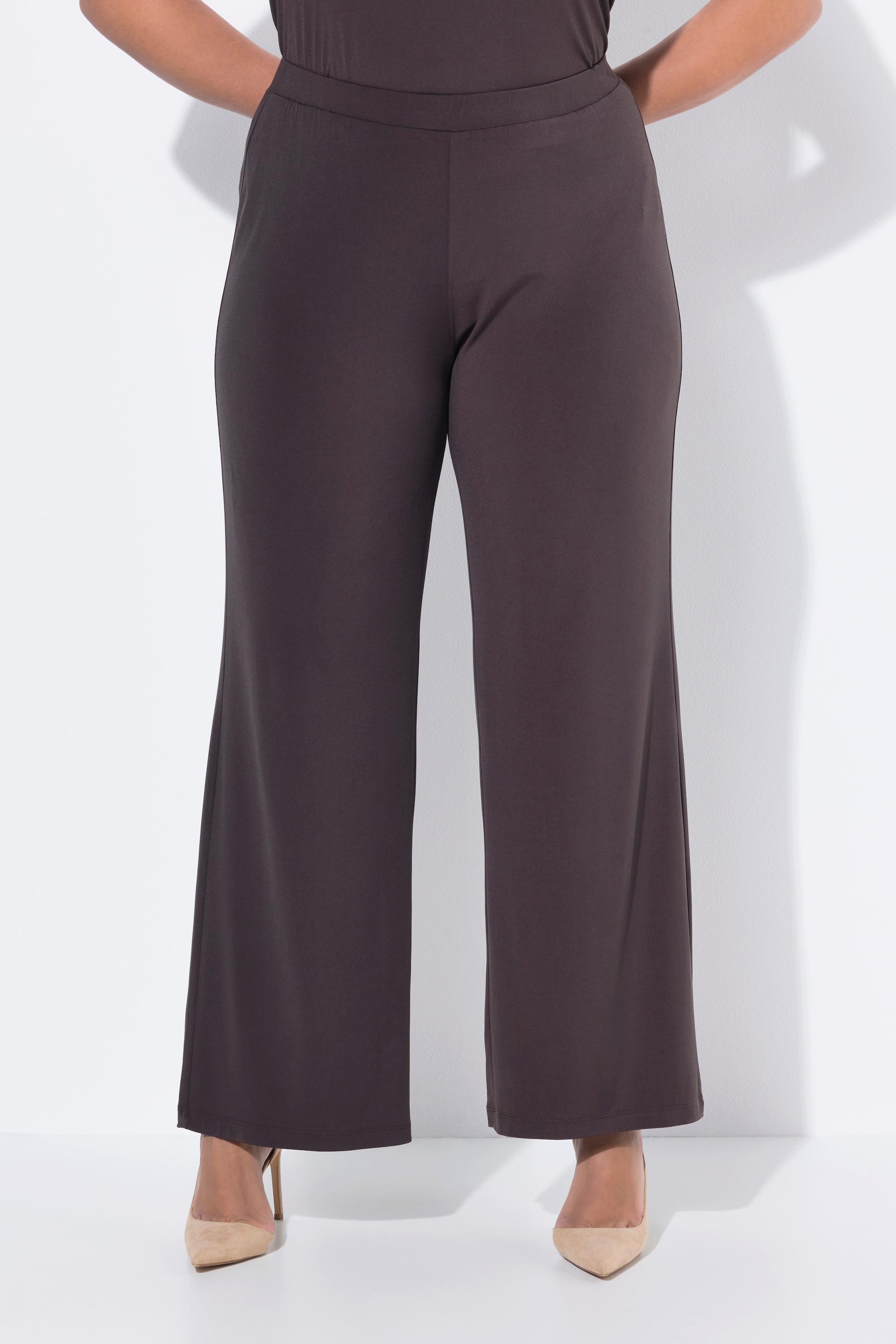 Ulla Popken Pantaloni Jersey Gamba Larga Vita Elastica  