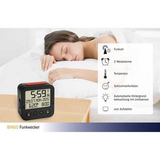 TFA Dostmann Radiocontrollato Sveglia Nero Tempi di allarme 2  