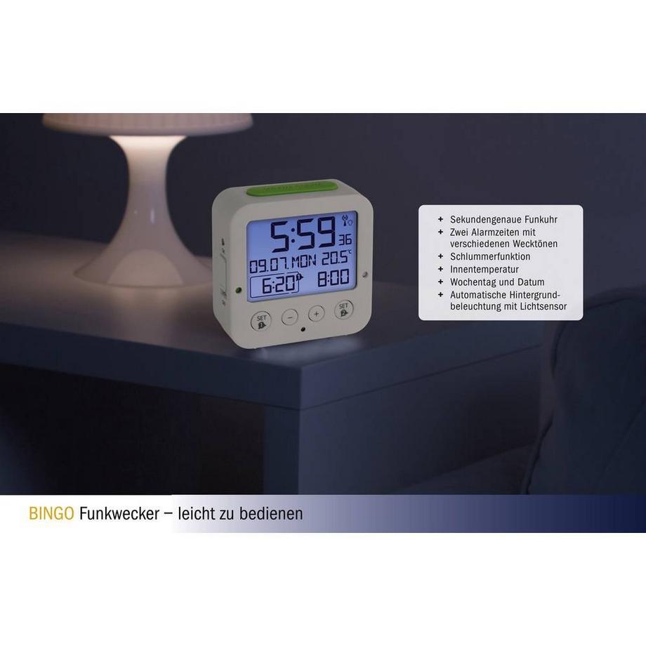 TFA Dostmann Radiocontrollato Sveglia Nero Tempi di allarme 2  