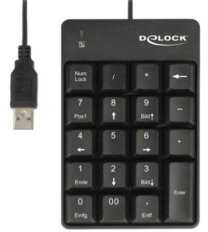 DeLock  12481 clavier numérique Universel USB Noir 