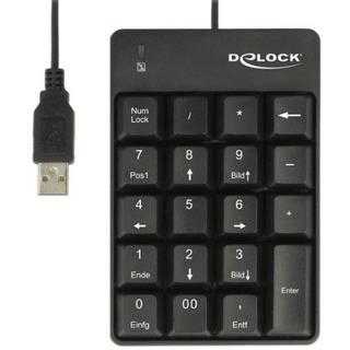 DeLock  12481 tastierino numerico Universale USB Nero 