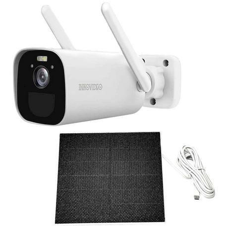 Inkovideo  Inkovideo Caméra de surveillance 100 % sans fil 4G avec fonctionnement sur batterie 