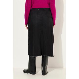 Ulla Popken Gonna di jeans Linea A Orlo Sfrangiato  