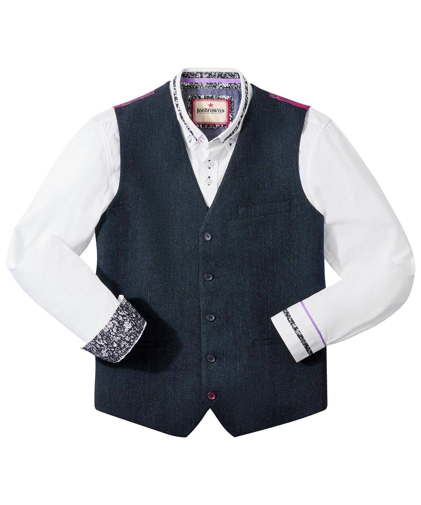 Joe Browns Gilet Classico Bottoni Spina di Pesce  