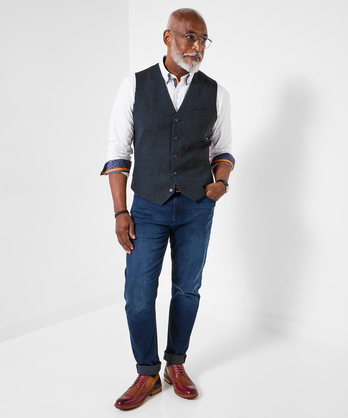 Joe Browns Gilet Classico Bottoni Spina di Pesce  