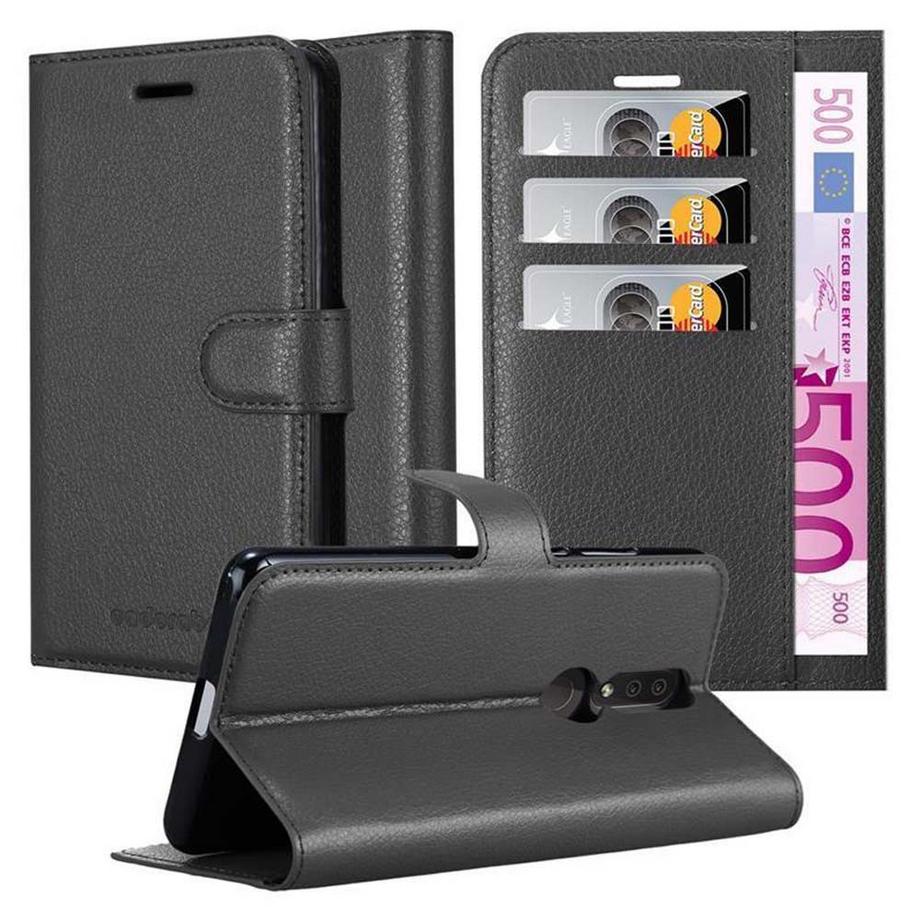Housse compatible avec Nokia 4,2 - Coque de protection avec fermeture magnétique, fonction de support et compartiment pour carte