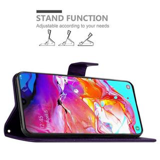 Cadorabo  Hülle für Samsung Galaxy A70  A70s Blumen Design Magnetverschluss 