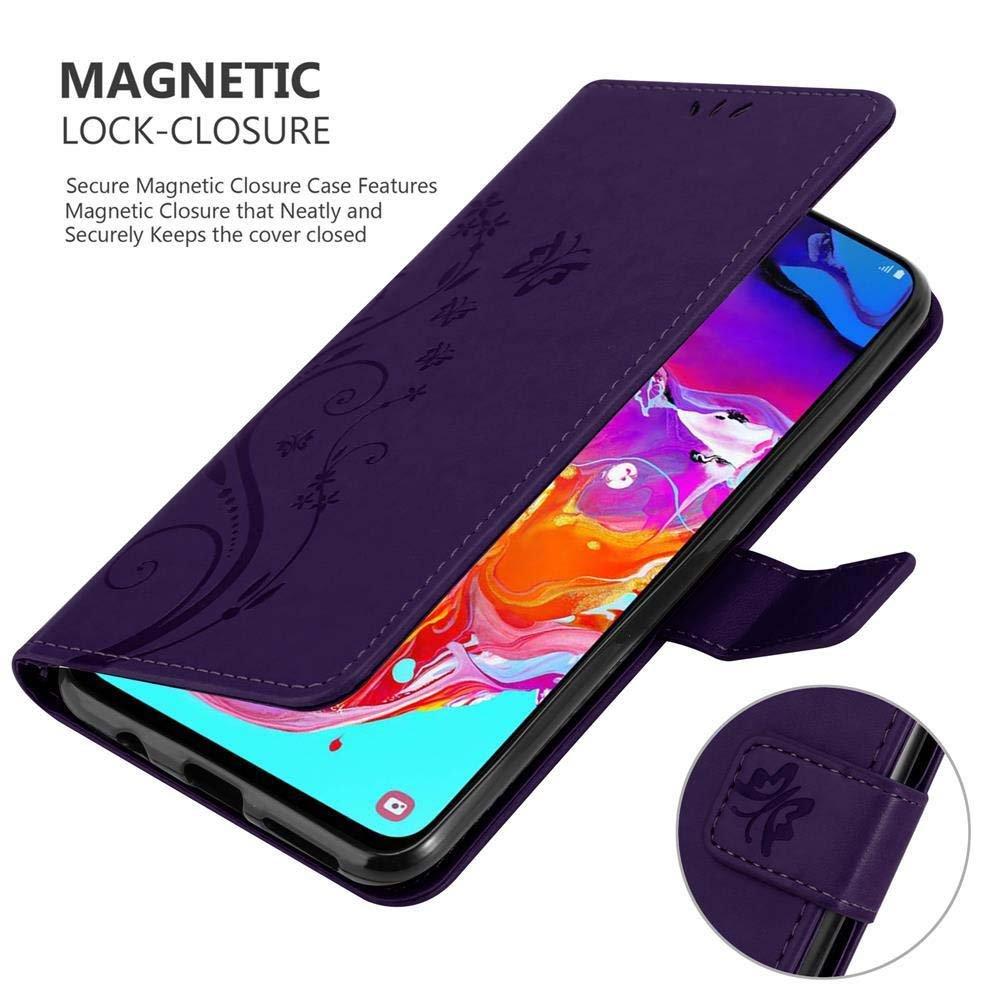 Cadorabo  Hülle für Samsung Galaxy A70  A70s Blumen Design Magnetverschluss 