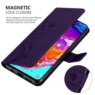 Cadorabo  Hülle für Samsung Galaxy A70  A70s Blumen Design Magnetverschluss 