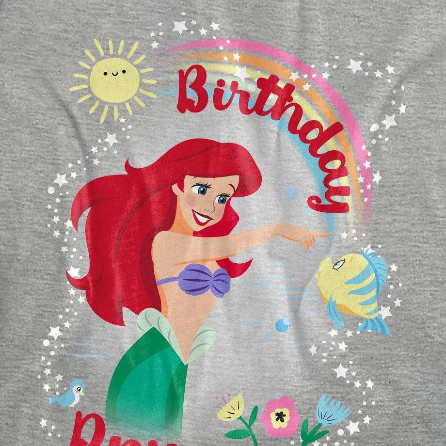 The Little Mermaid  Birthday Princess T-Shirt, Meliert 