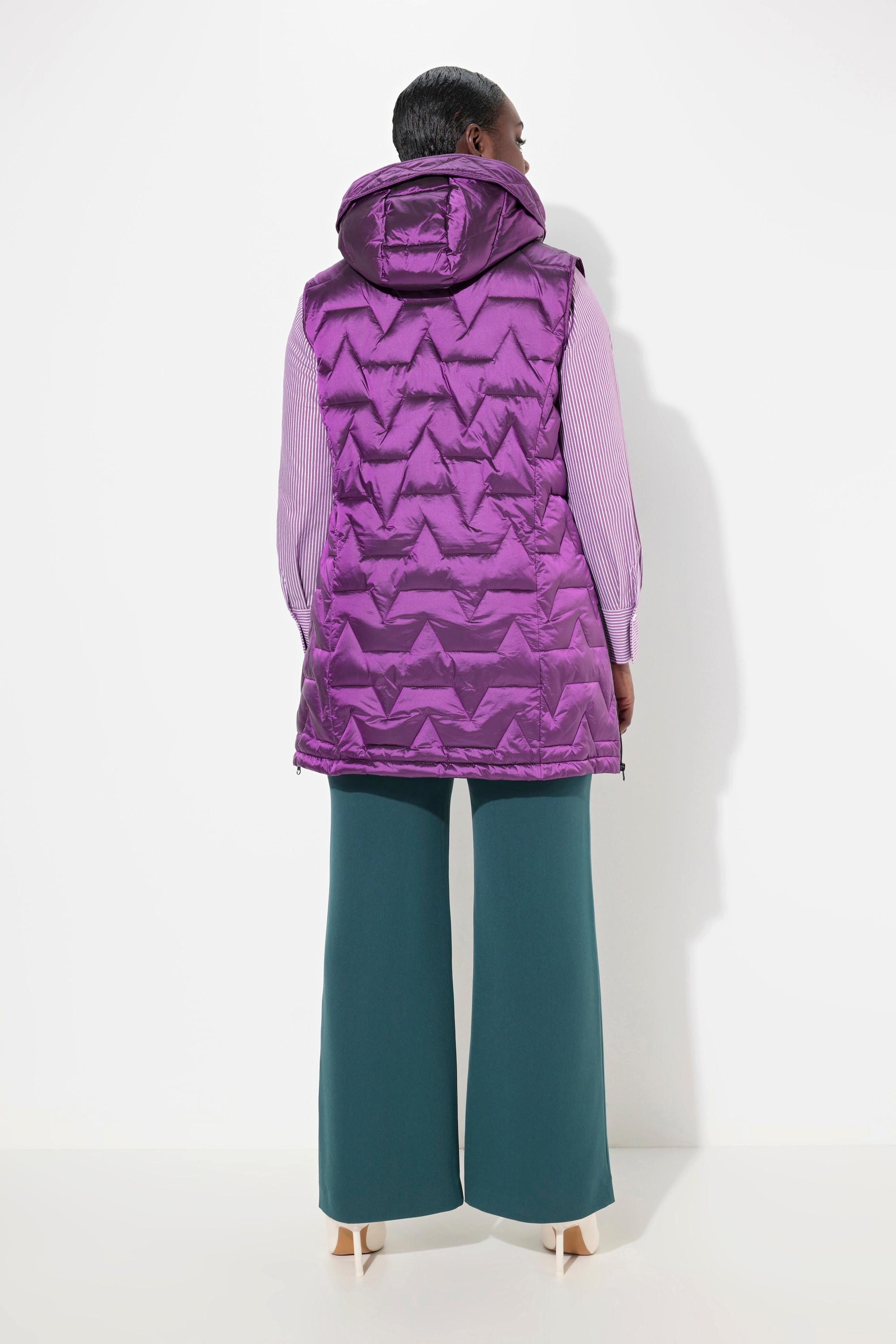 Ulla Popken Gilet Trapuntato Senza Maniche Scollo Rotondo Effetto Piumino  