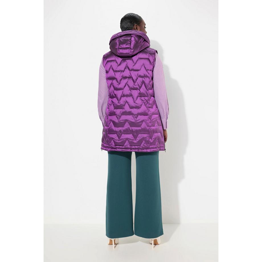 Ulla Popken Gilet Matelassé Sans Manches Col Rond Aspect Duvet  