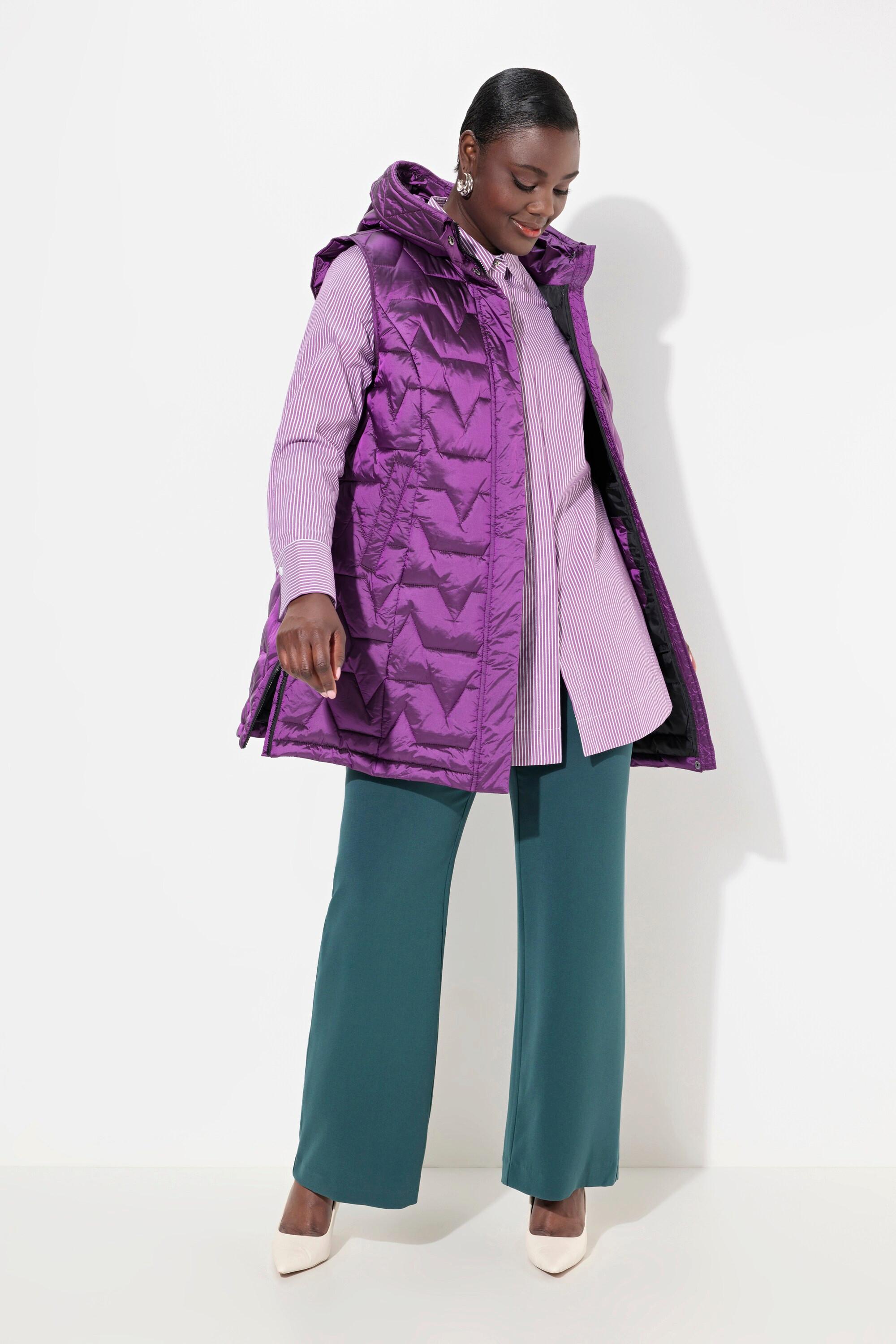 Ulla Popken Gilet Trapuntato Senza Maniche Scollo Rotondo Effetto Piumino  