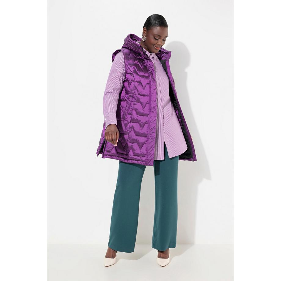 Ulla Popken Gilet Matelassé Sans Manches Col Rond Aspect Duvet  