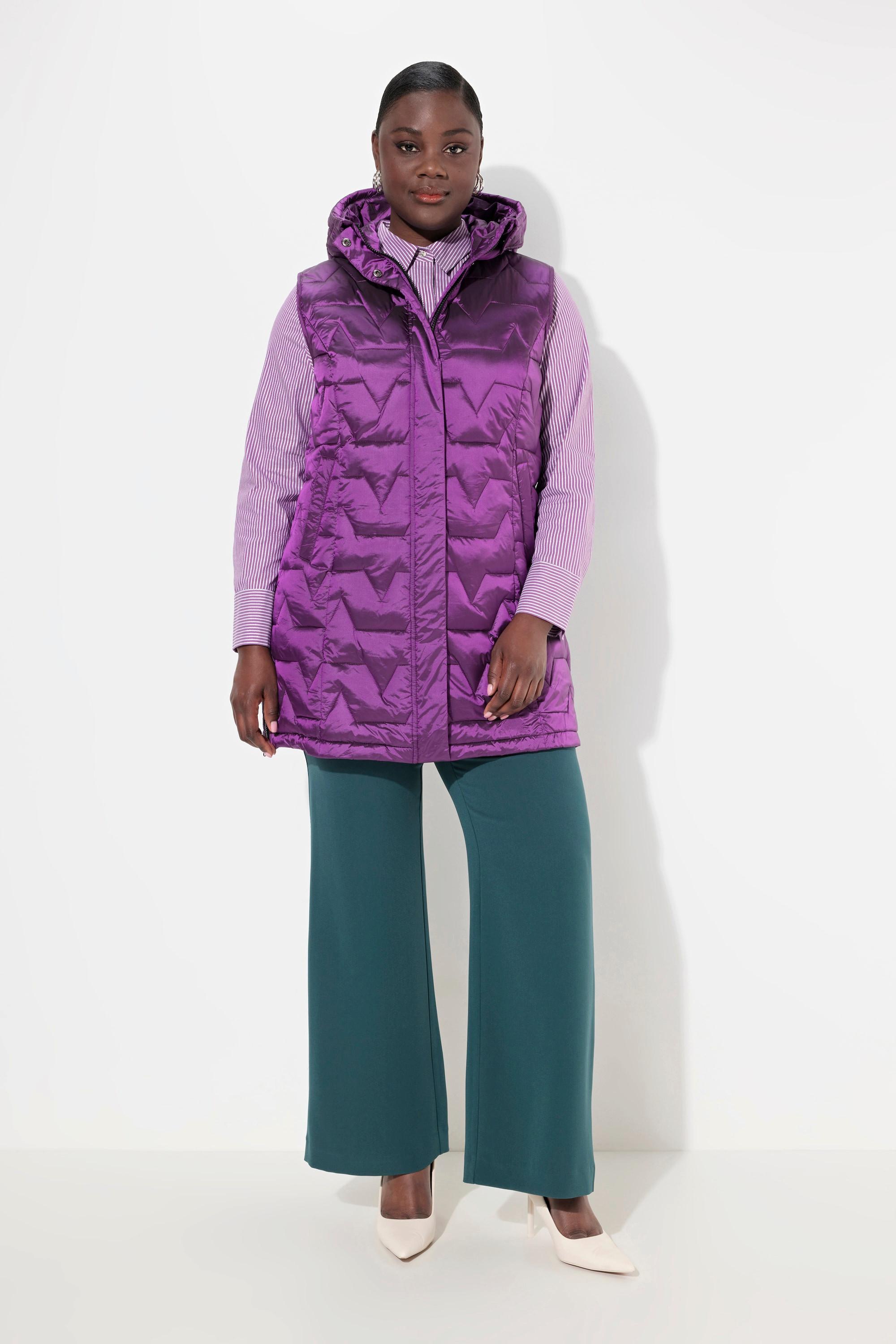 Ulla Popken Gilet Trapuntato Senza Maniche Scollo Rotondo Effetto Piumino  