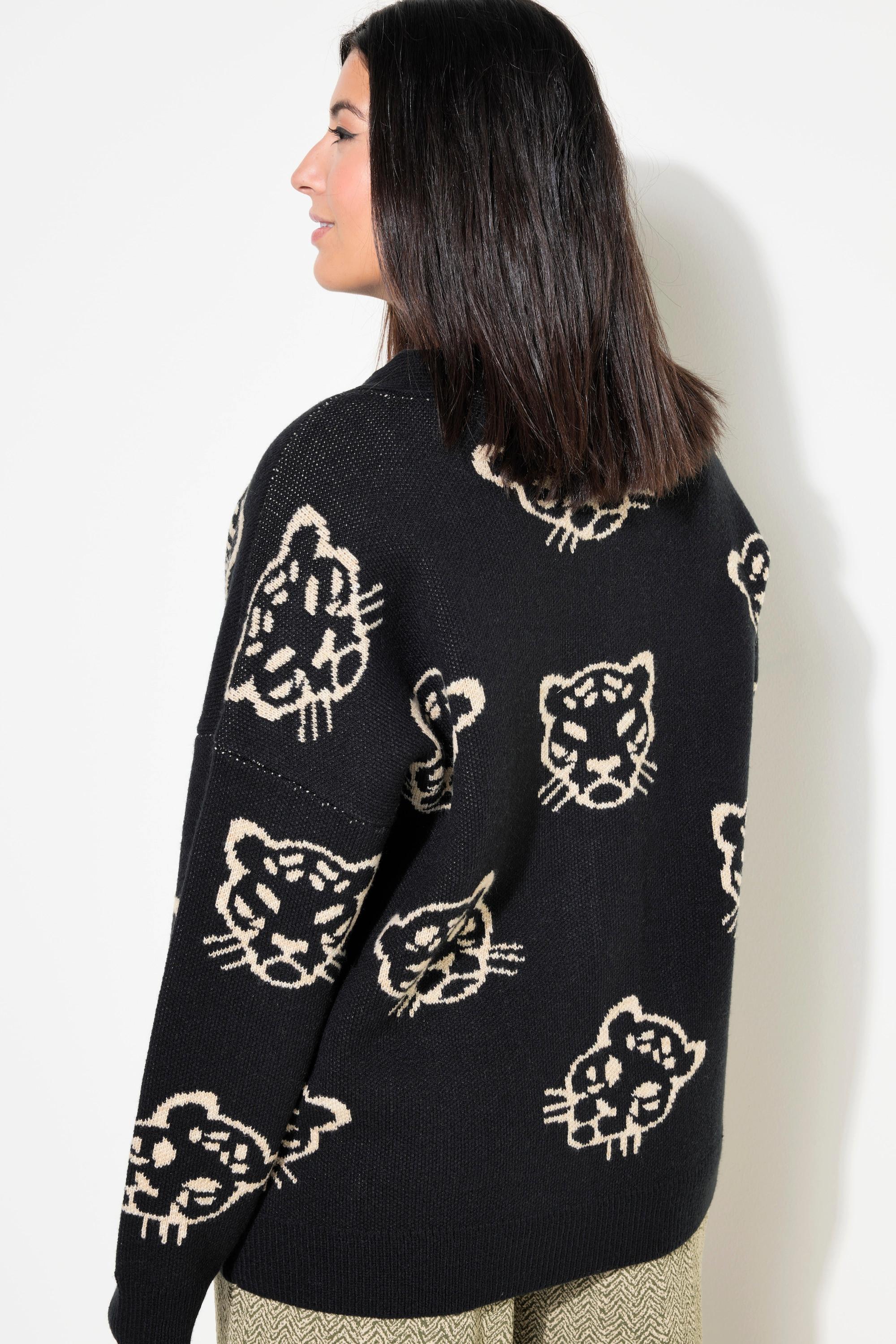 Studio Untold  Cardigan dal taglio oversize con bottoni leopardati 