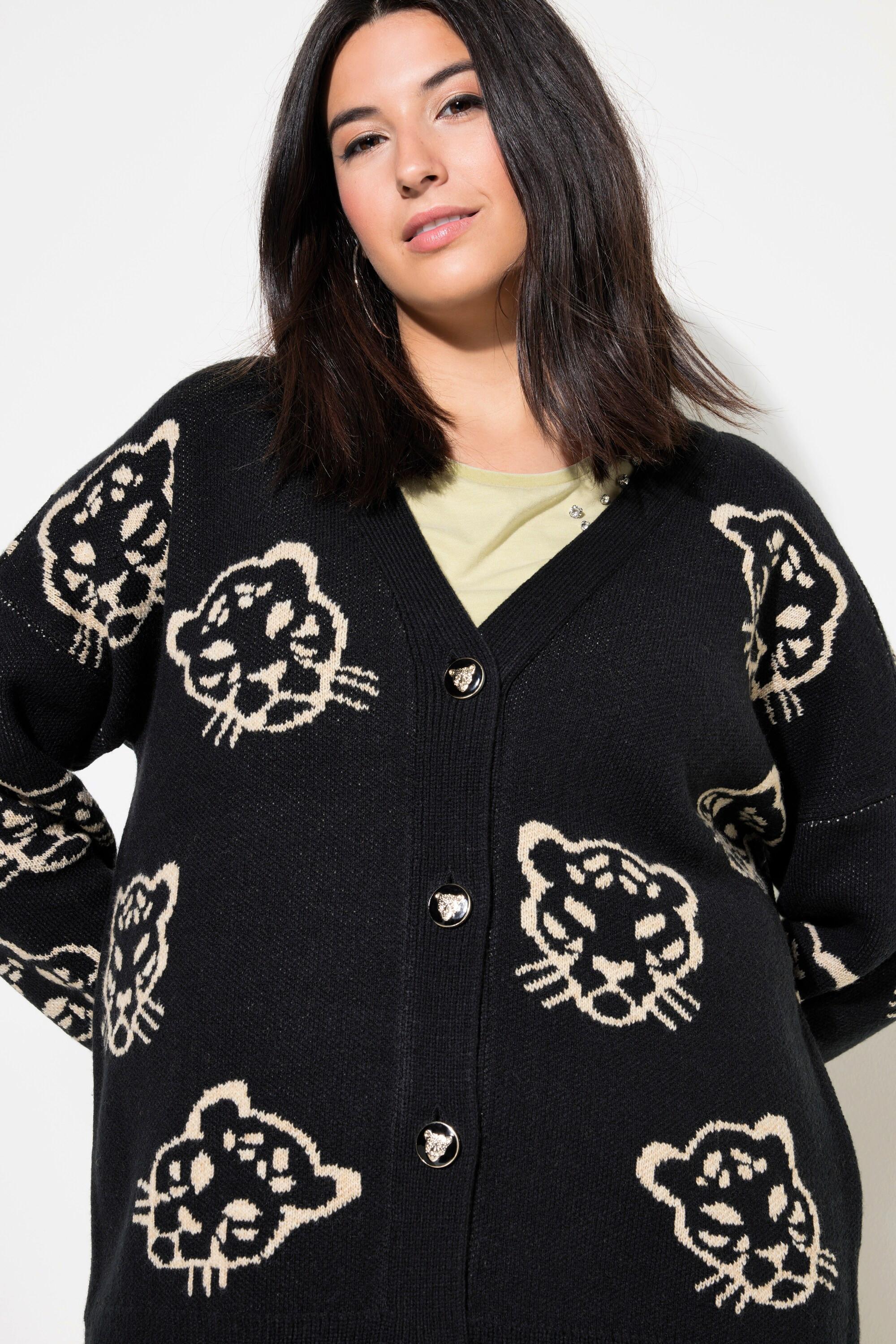 Studio Untold  Cardigan dal taglio oversize con bottoni leopardati 