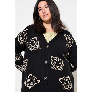 Studio Untold  Cardigan dal taglio oversize con bottoni leopardati 