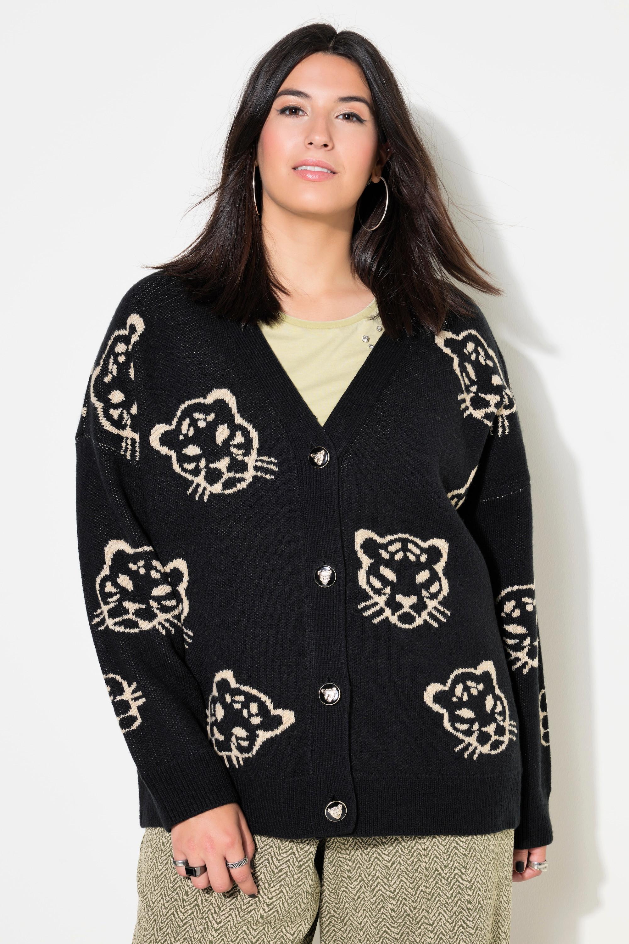 Studio Untold  Cardigan dal taglio oversize con bottoni leopardati 