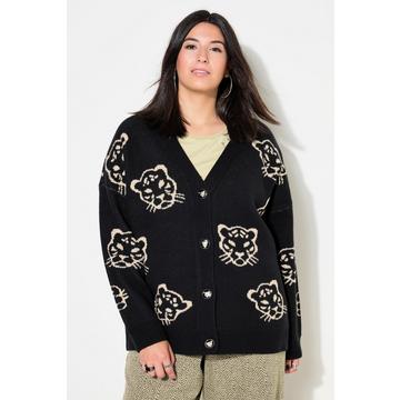 Cardigan oversize, têtes de lion