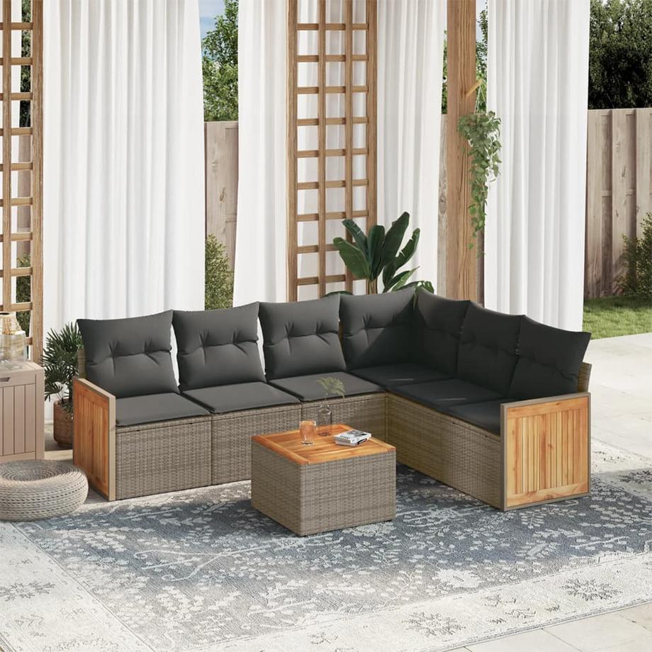 VidaXL Ensemble de canapés de jardin rotin synthétique  