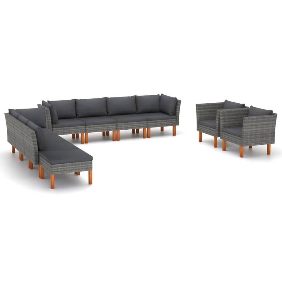 VidaXL Garten-sofa-set poly-rattan  