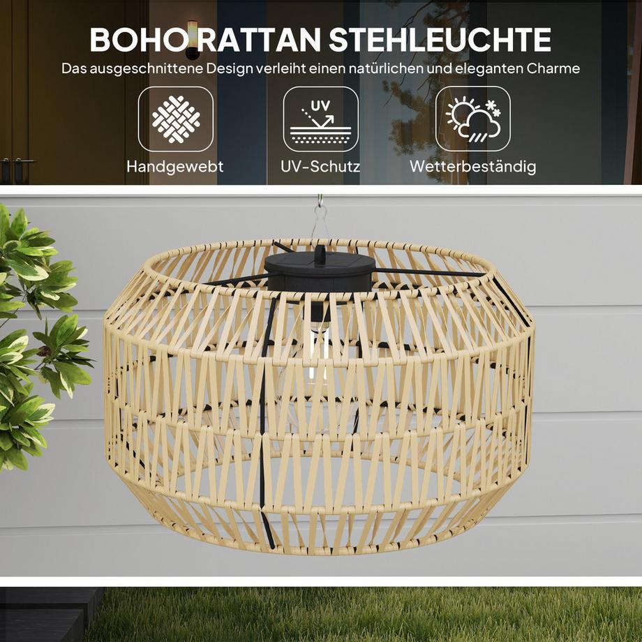 Outsunny Rattan Solarlampe  