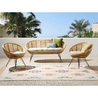 Beliani Set da esterno en Rattan Boho MARATEA  