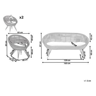 Beliani Garten Lounge aus Rattan Boho MARATEA  