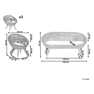 Beliani Garten Lounge aus Rattan Boho MARATEA  