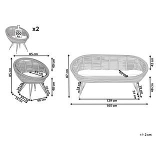 Beliani Set da esterno en Rattan Boho MARATEA  