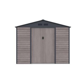 Vente-unique Gartenhaus Gerätehaus - 7,17 m² - Stahl - Holz-Optik - Grau - ADELMO  