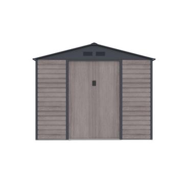 Gartenhaus Gerätehaus - 7,17 m² - Stahl - Holz-Optik - Grau - ADELMO