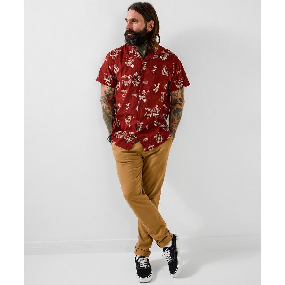 Joe Browns Hemd mit offener Kragenform und Vogelstickerei  