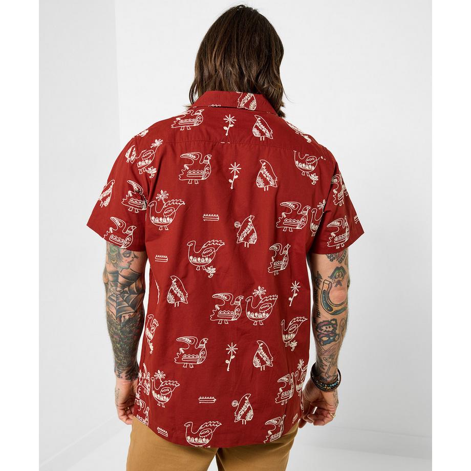 Joe Browns Hemd mit offener Kragenform und Vogelstickerei  