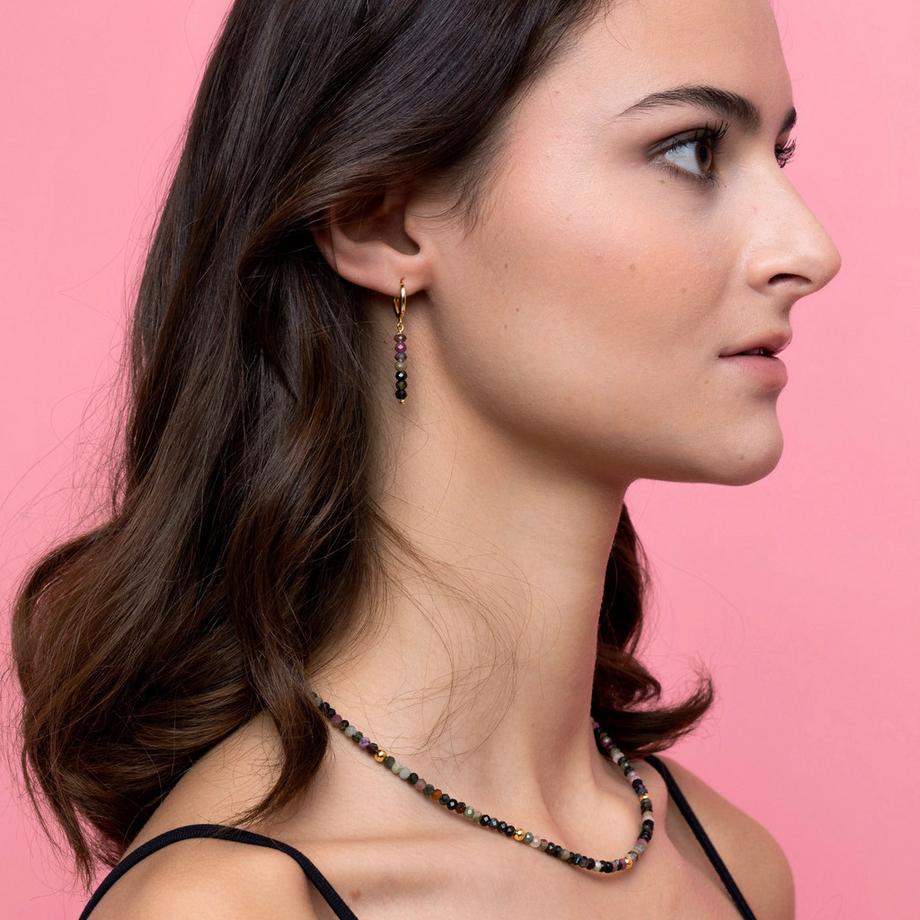 Balibay  Collier Lenya avec tourmaline et argent plaqué or 