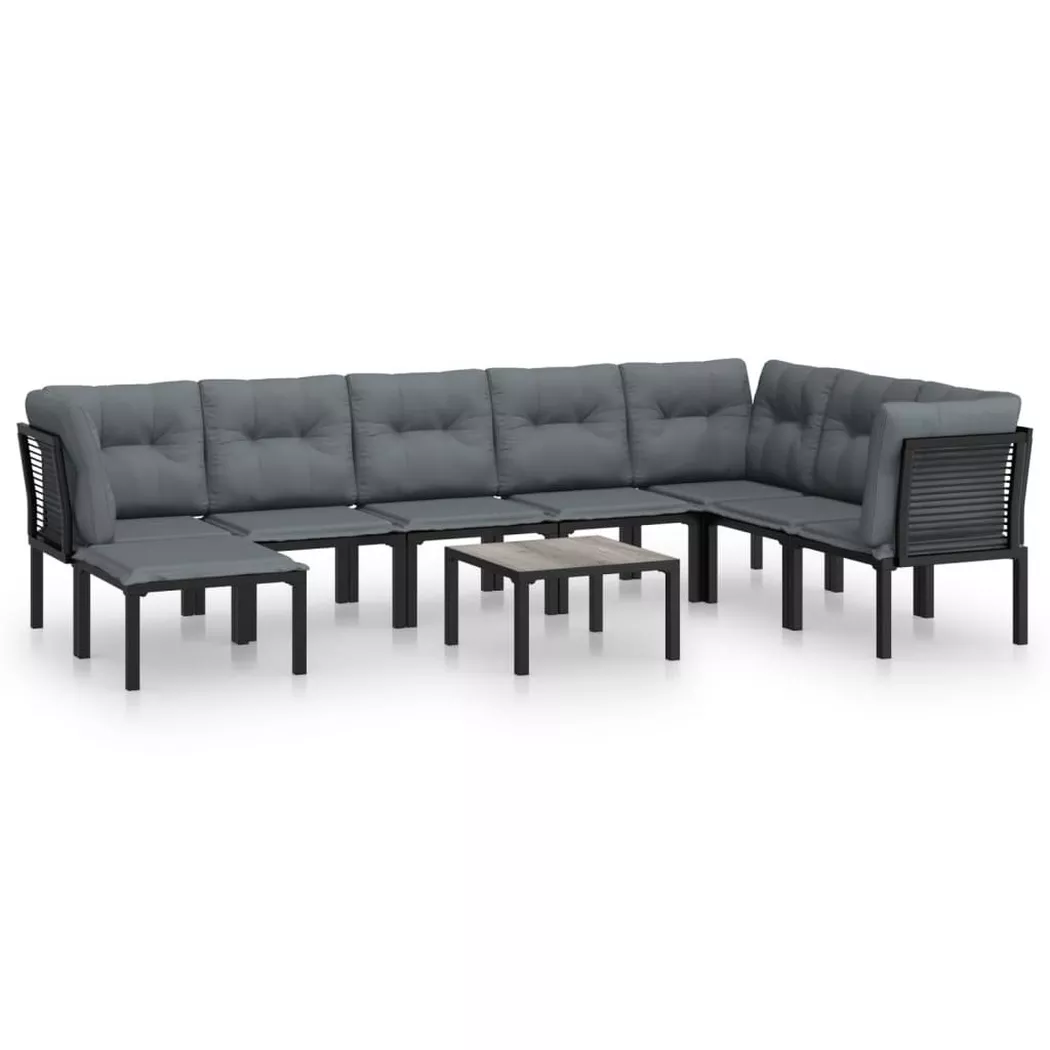 VidaXL - set salotto da giardino Acciaio, One Size, Nero