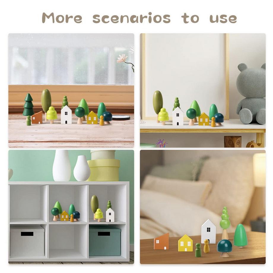 Activity-board  Arbre en bois pour enfants, différentes tailles d'arbres forêt décoration rustique pour la maison et la chambre d'enfant 