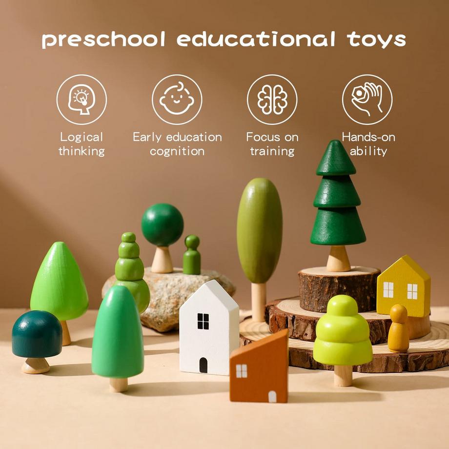 Activity-board  Arbre en bois pour enfants, différentes tailles d'arbres forêt décoration rustique pour la maison et la chambre d'enfant 