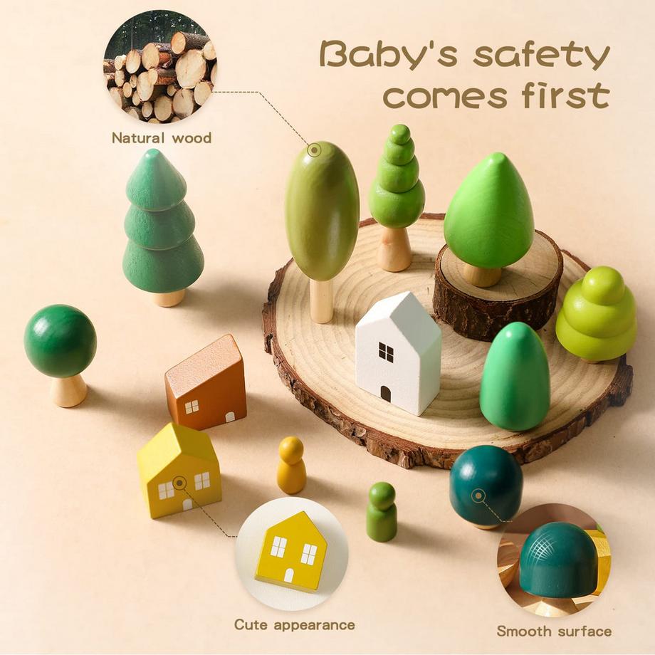 Activity-board  Arbre en bois pour enfants, différentes tailles d'arbres forêt décoration rustique pour la maison et la chambre d'enfant 