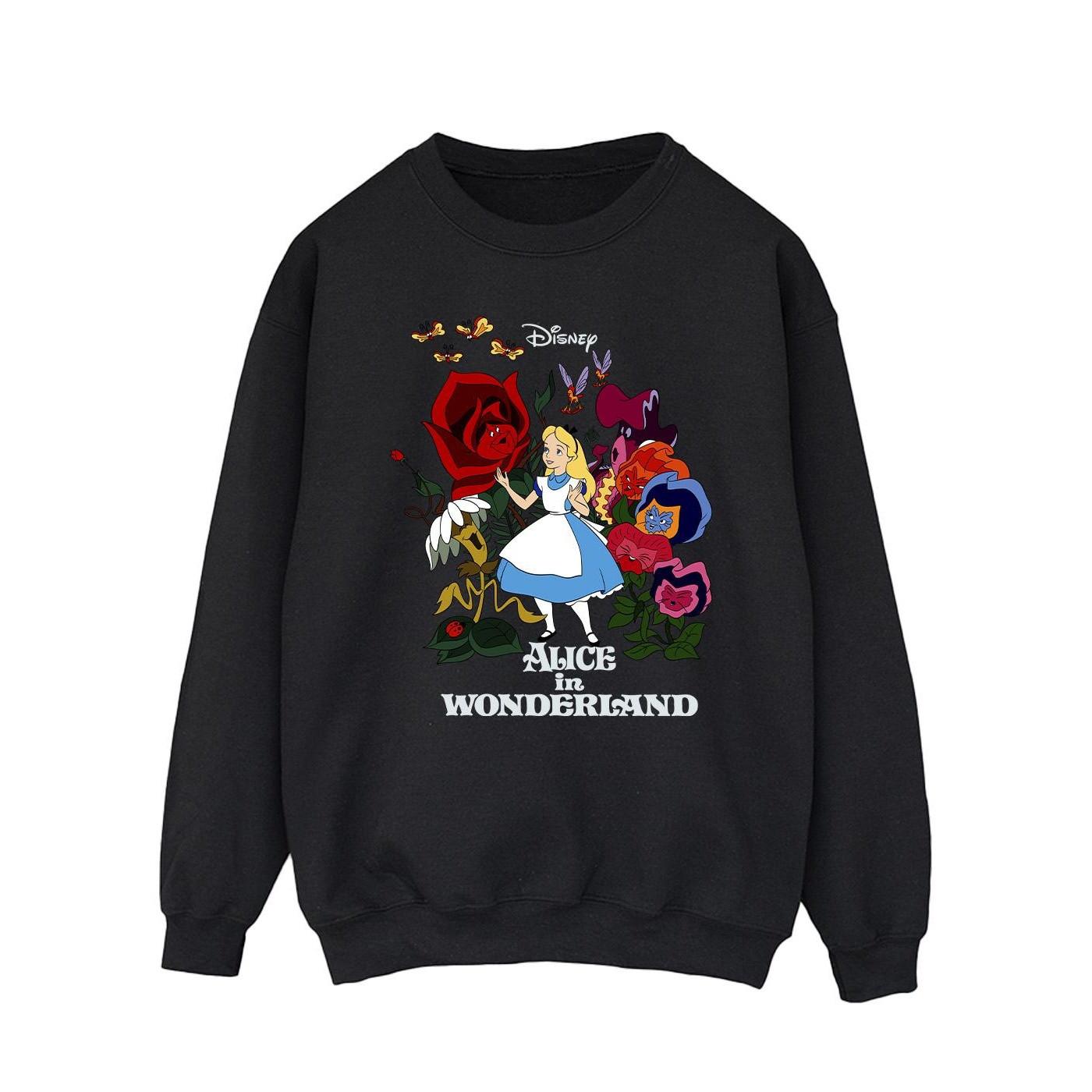 Disney  Alice In Wonderland Flowers Sweatshirt 