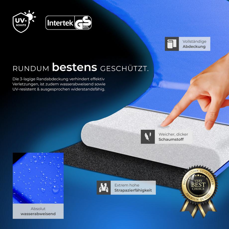 Tectake  Trampolin Jumpy Ø 244 cm, GS-zertifiziert mit Sicherheitsnetz 