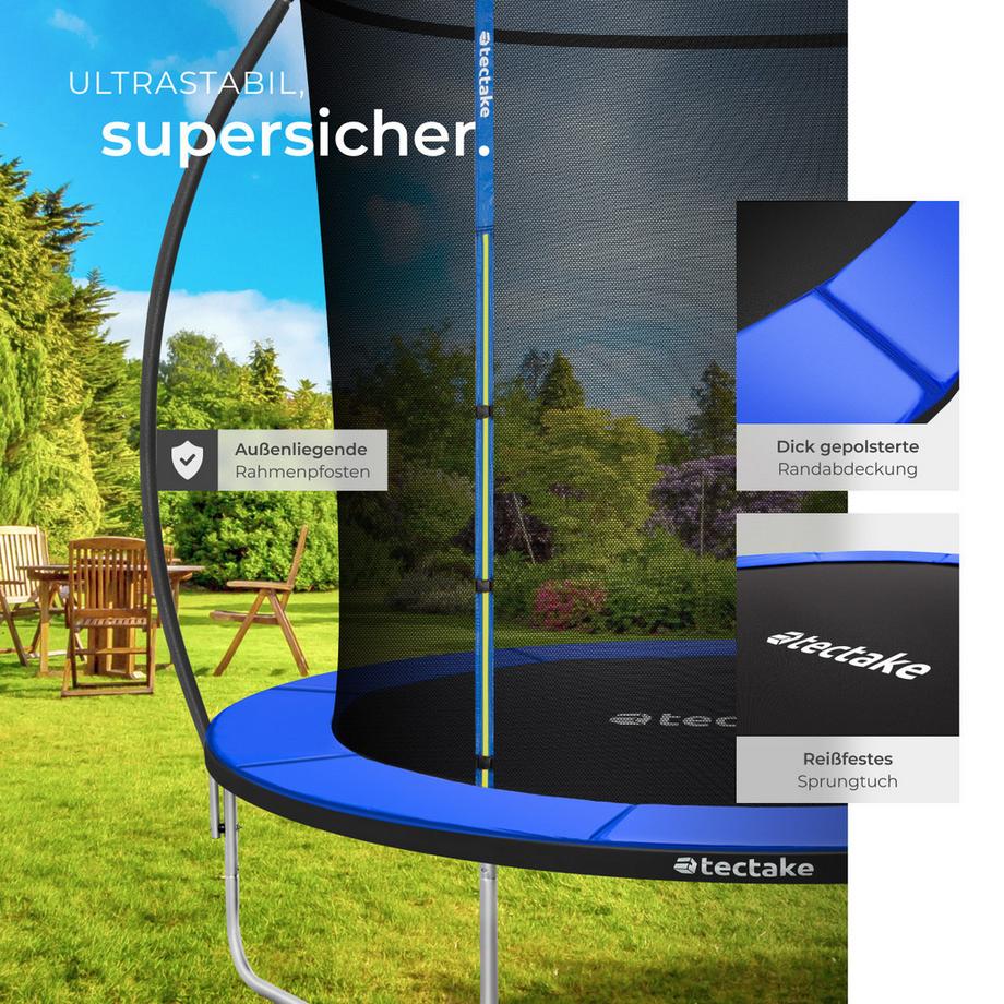 Tectake  Trampoline JUMPY Ø 244 cm certifié GS 