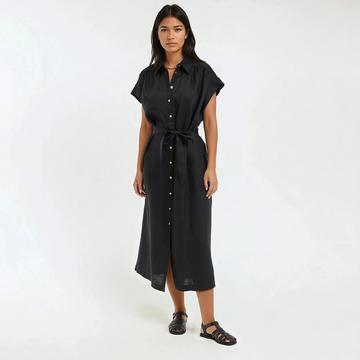 Robe en lin à manches courtes Signature HELOÏSE