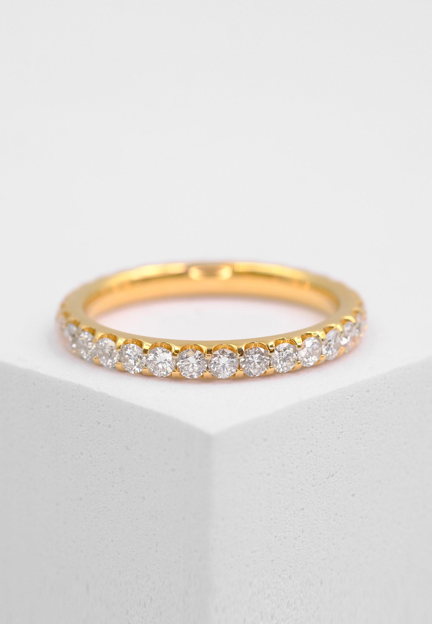 MUAU Schmuck  Mémoire Ring Diamant 1.00ct. Gelbgold 750 