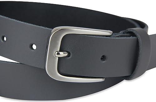 Only-bags.store  Ceinture en cuir, ceinture, 3 cm de large, gris foncé, 90-105 cm 