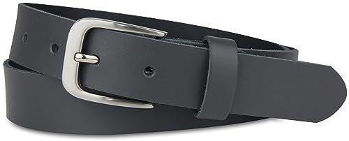 Only-bags.store  Ceinture en cuir, ceinture, 3 cm de large, gris foncé, 90-105 cm 