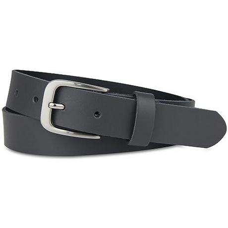 Only-bags.store  Ceinture en cuir, ceinture, 3 cm de large, gris foncé, 90-105 cm 