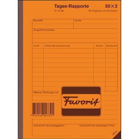 Favorit FAVORIT Tages-Rapport D A5 9186 weiss/weiss 50x2 Blatt  