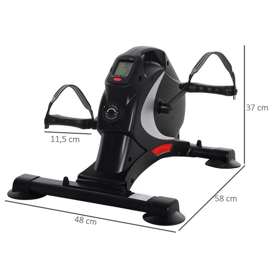 Northio  Pedaltrainer leiser Mini Heimtrainer mit 8 Stufen Magnetwiderstand LCD-Display tragbar Beintrainer mit Anti-rutschmatte Senioren Arm- & Beintraining Pedal-Trainer für Zuhause Heim Schwarz Aosom 